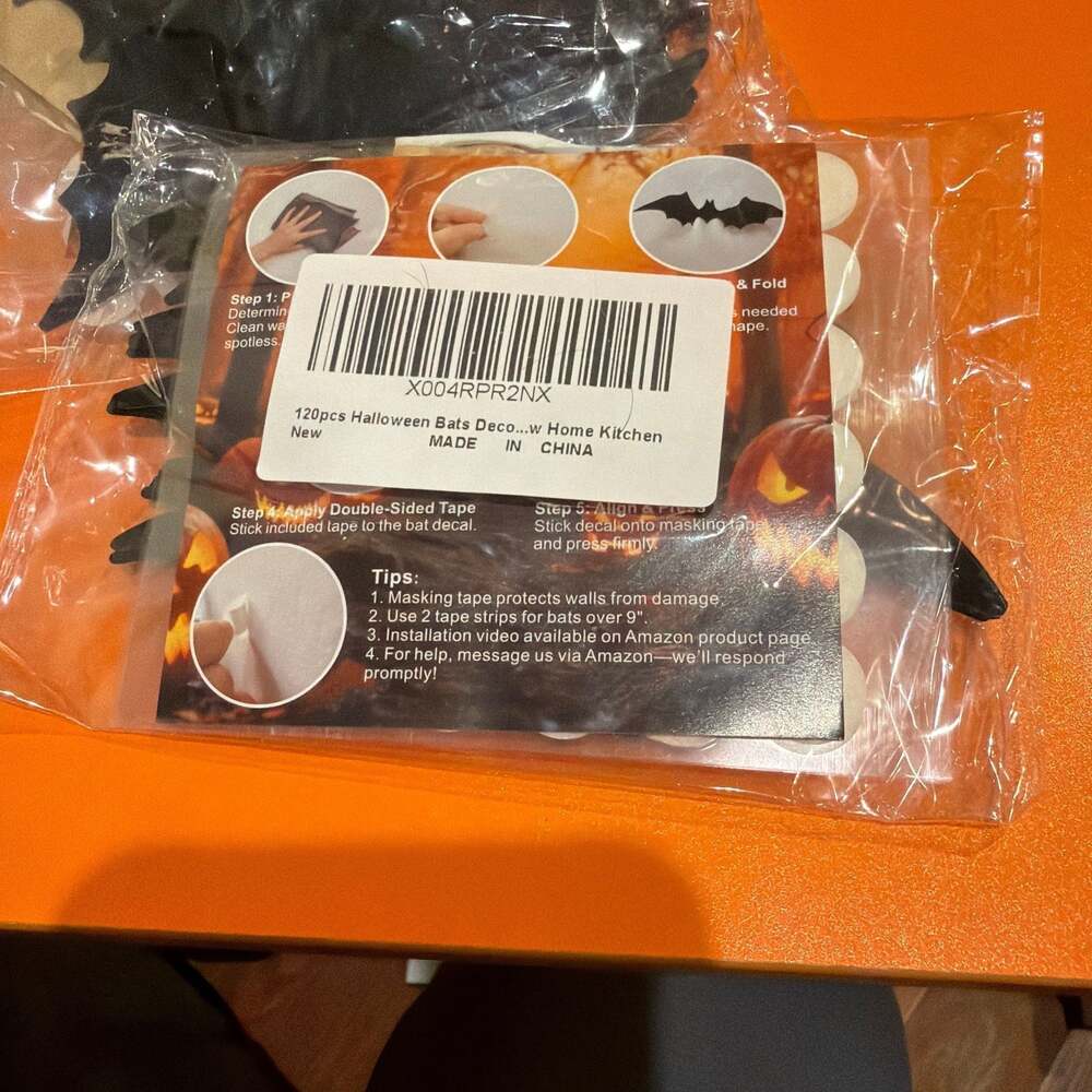 120pcs Halloween Bats Wall Decor 3D Black Bats Stickers‎ Home Kitchen Decoration